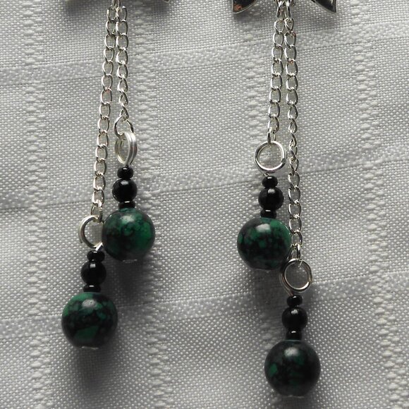 No2 Handmade earrings with Tibetan silver hooks - Picture 2 of 2